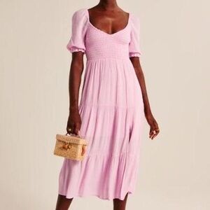 Abercrombie & Fitch Smocked Midi Dress